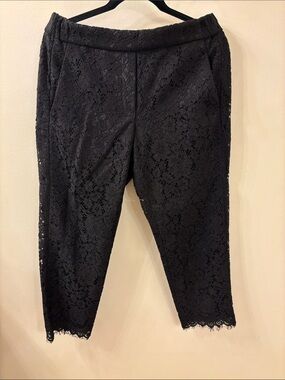 J. Crew Black Lace Trim Pants